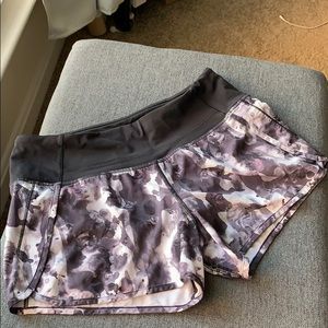 Rose pattern running shorts